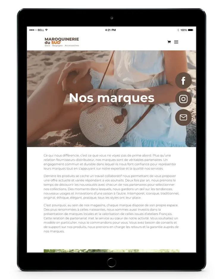 Maroquinerie du Sud : site vitrine, SEO et accompagnement global, visuel 5