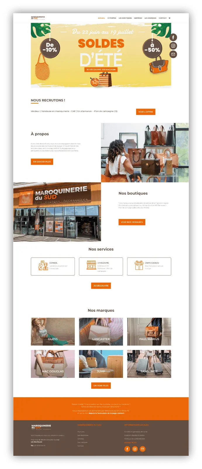 Maroquinerie du Sud : site vitrine, SEO et accompagnement global, visuel 1