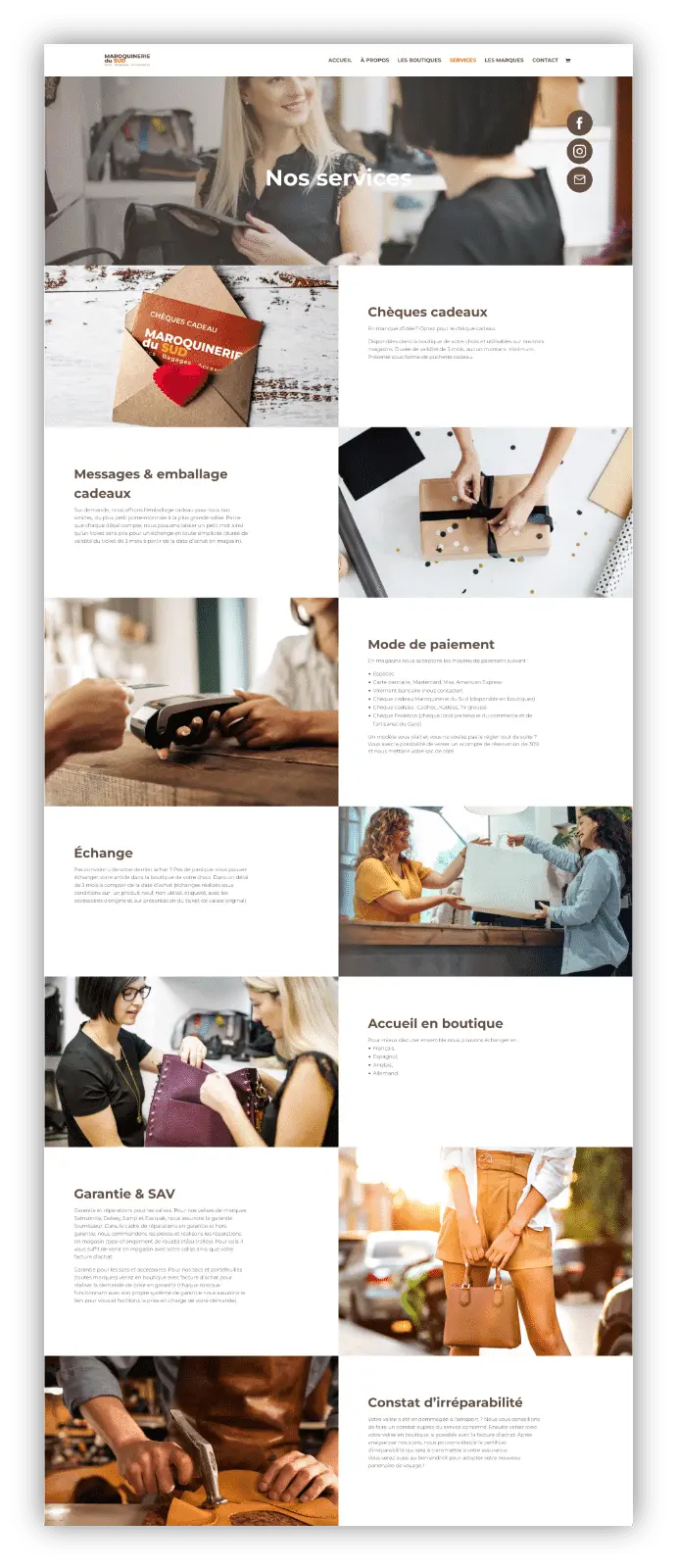Maroquinerie du Sud : site vitrine, SEO et accompagnement global, visuel 2