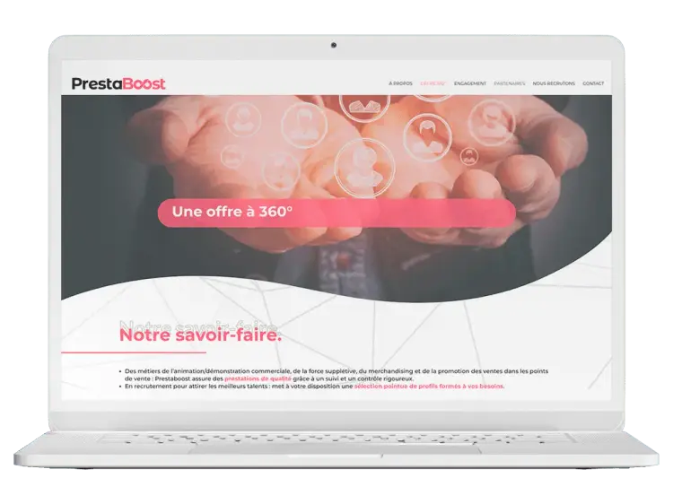 Réalisation du site internet de PrestaBoost