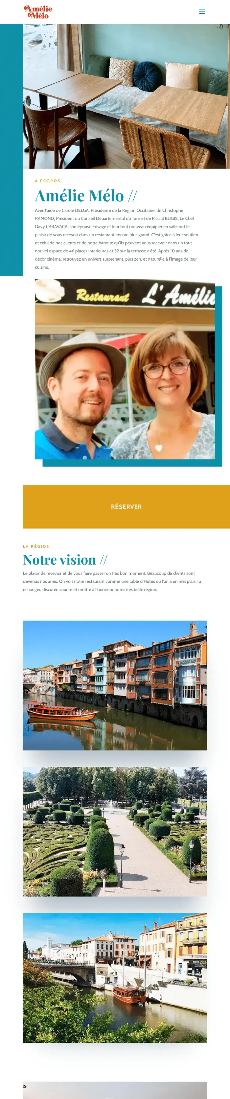 Site internet du restaurant l'Amélie Mélo, à Castres, visuel 5