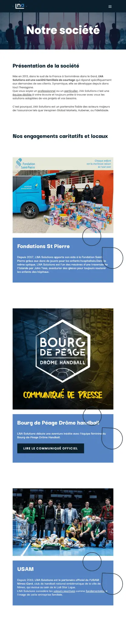 Redesign du site internet de LNA Solutions