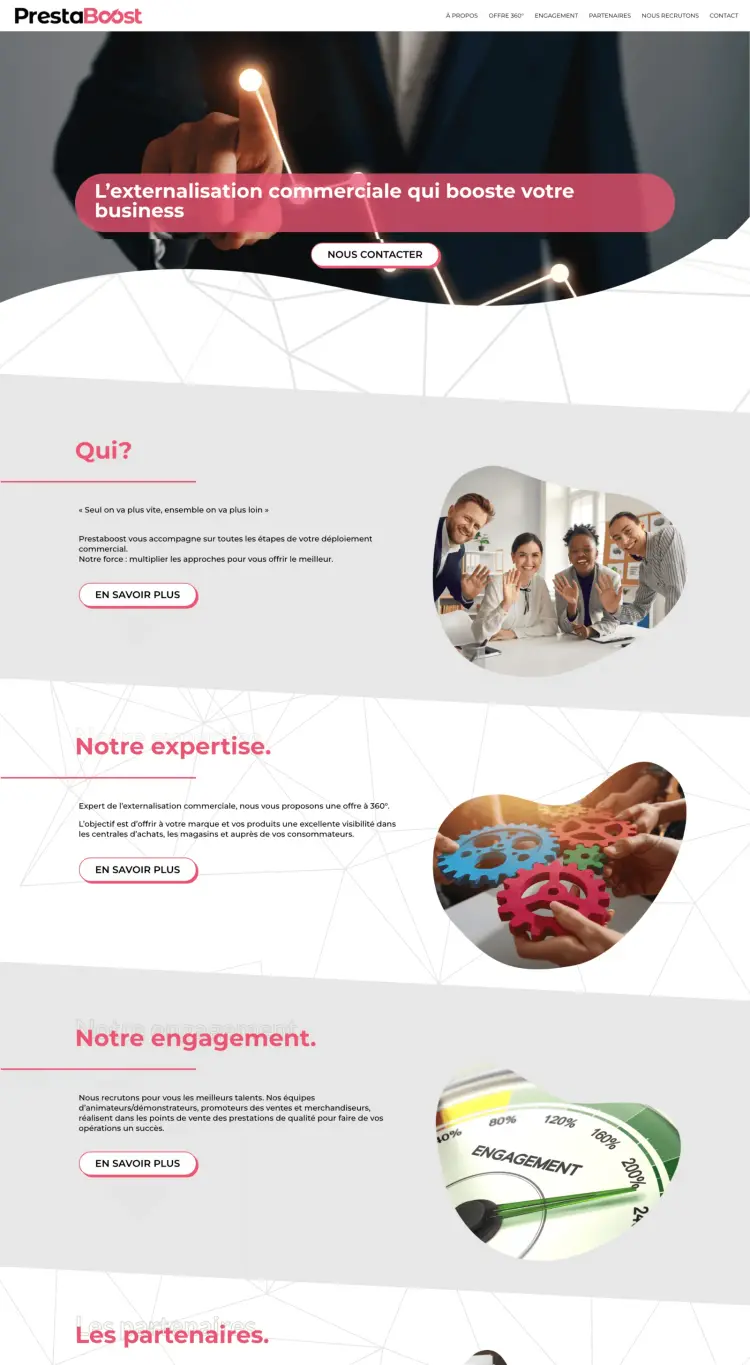 Réalisation du site internet de PrestaBoost