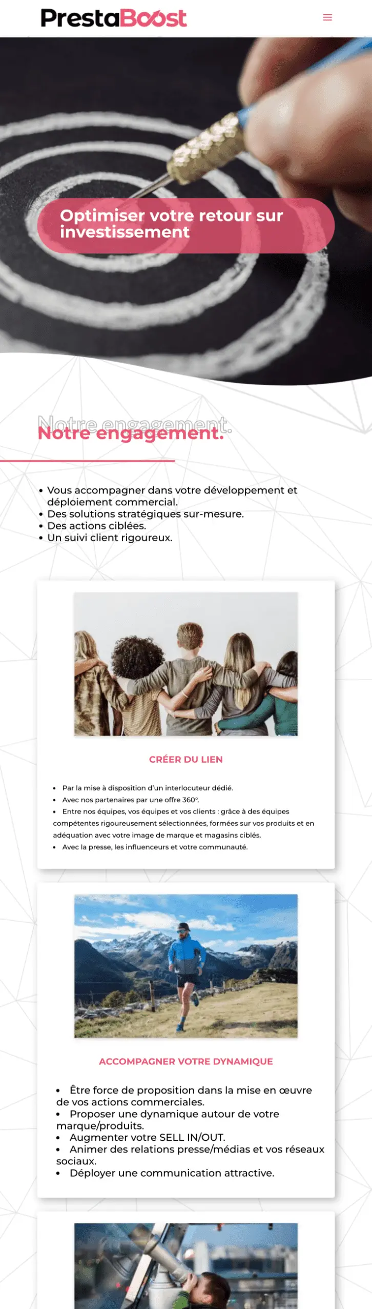 Réalisation du site internet de PrestaBoost