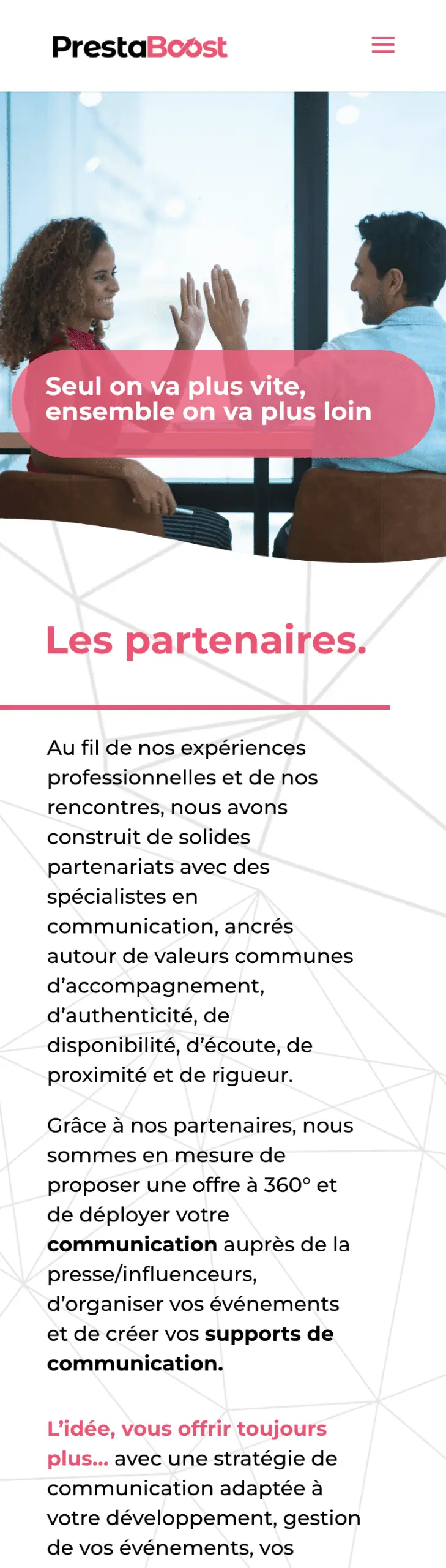 Réalisation du site internet de PrestaBoost