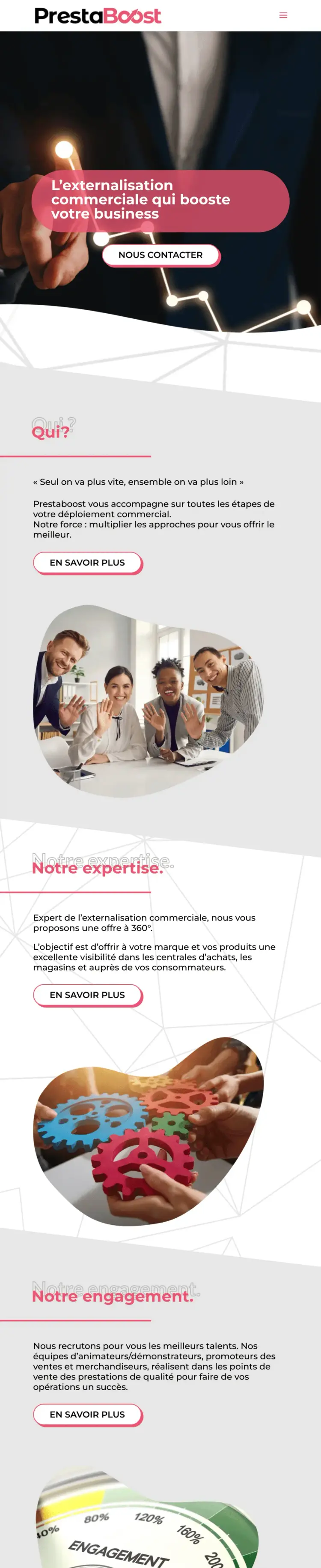 Réalisation du site internet de PrestaBoost
